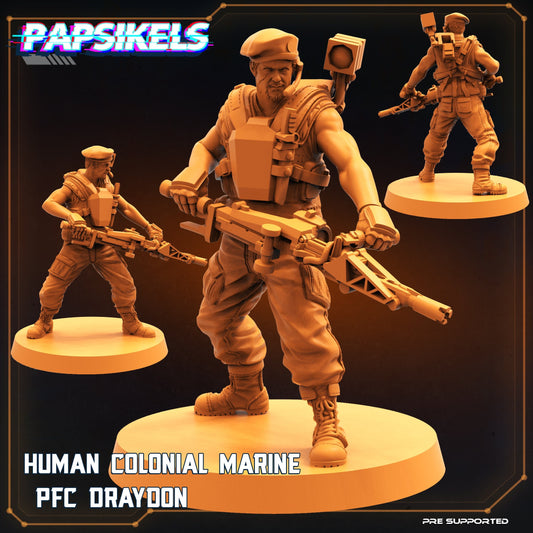 Human Colonial Marine PFC Draydon (sculpted by Papsikels)