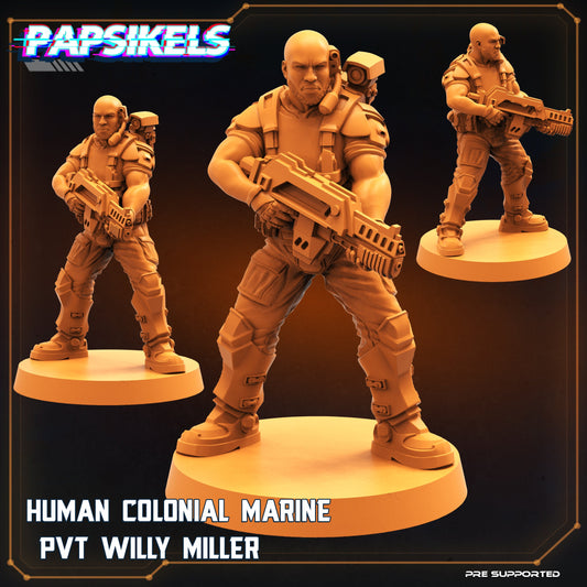 Human Colonial Marine Pvt Willy Miller (sculpted by Papsikels)