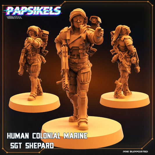 Human Colonial Marine Sgt Shepard (sculpted by Papsikels)