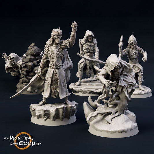 Undead from the Barrow Valley - Warband of 5  (sculpted by Print Goes Ever On)