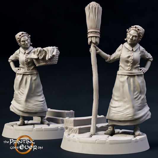 Townsfolk - Housekeepers x 2 (sculpted by Print Goes Ever On)