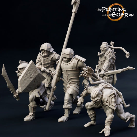 Half-Orc Warband of 5 (sculpted by Print Goes Ever On)