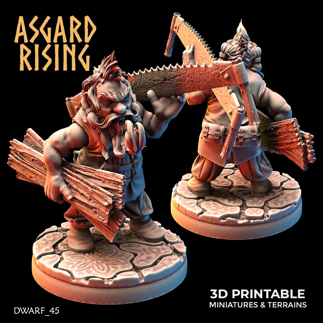 Dwarf Townsfolk / Artisans Modular Warband (set of 5) by Asgard Rising