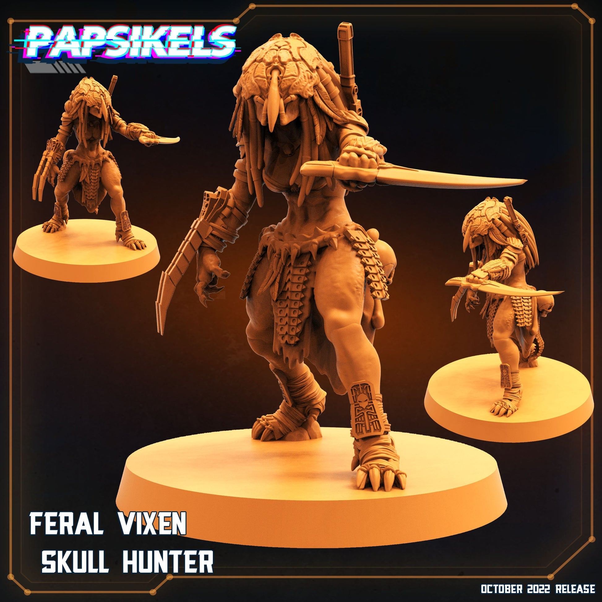 Feral Vixen Skull Hunter - Predator Fan Art (sculpted by Papsikels)