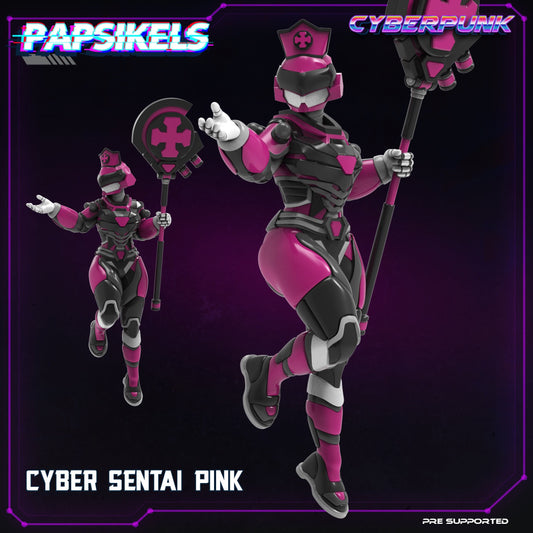 Cyber Sentai - Pink (sculpted by Papsikels)