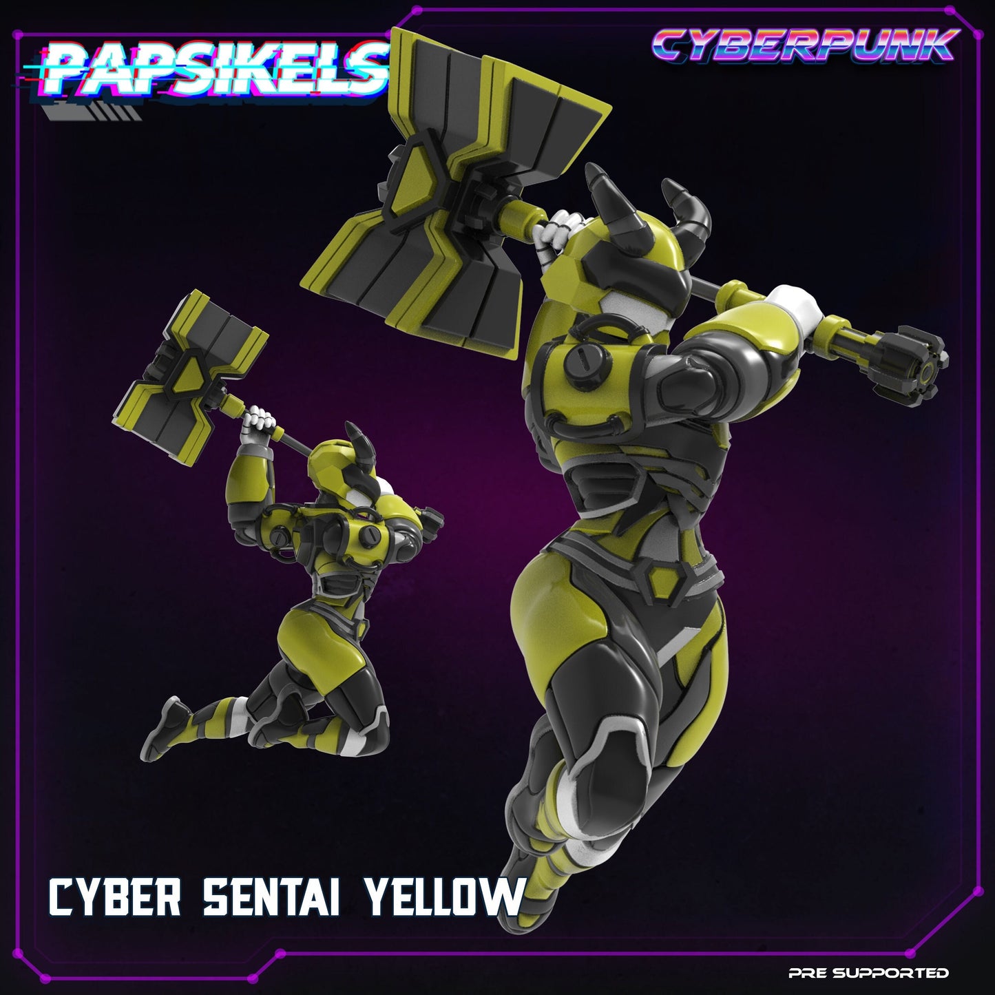 Cyber Sentai - Yellow (sculpted by Papsikels)