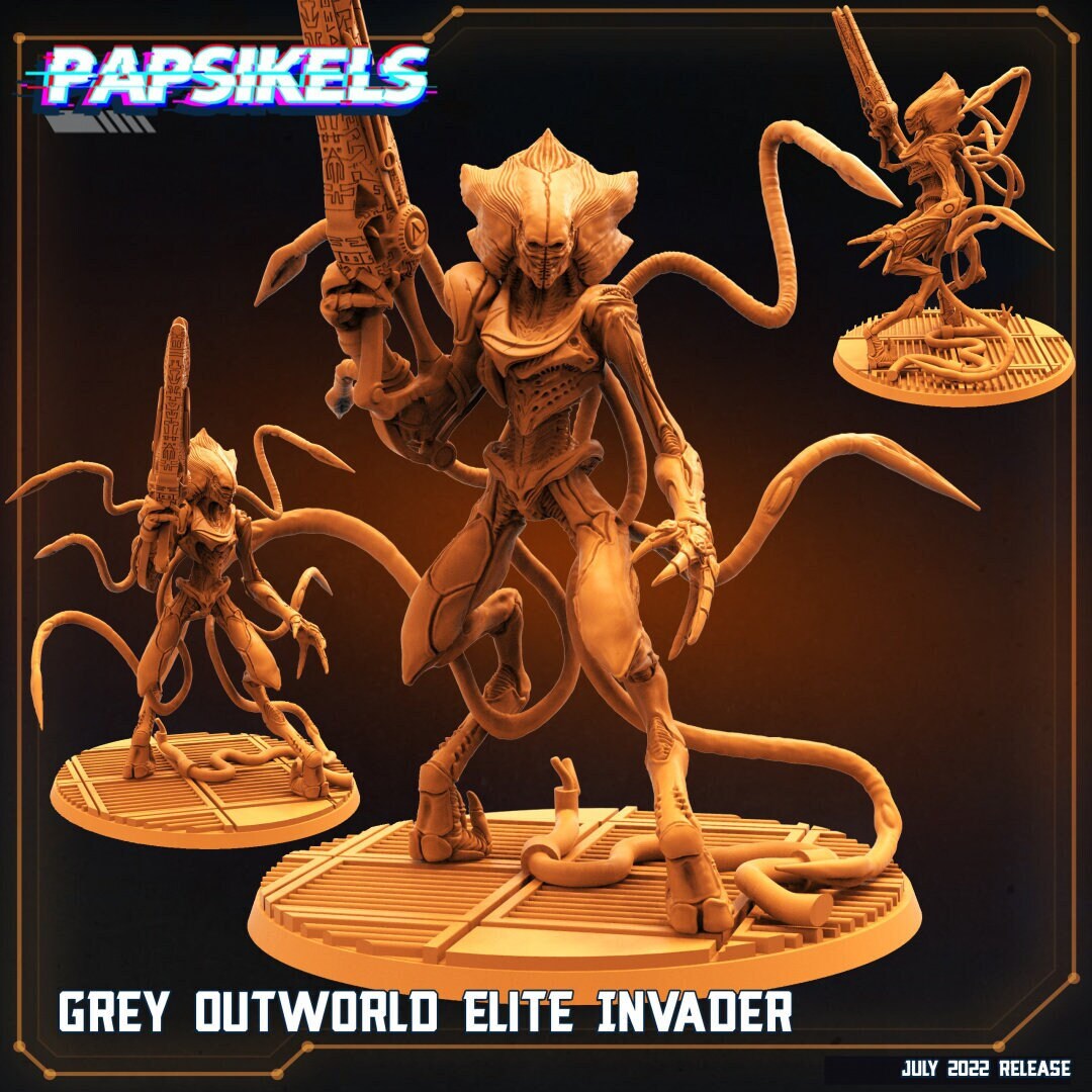 Grey Outworld Elite Invader - Independence Day Fan Art (sculpted by Papsikels)