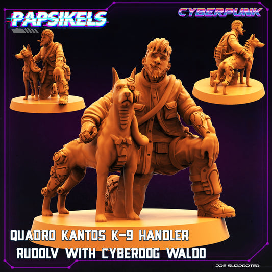 Quadro Kantos K-9 Handler - Rudolv with Cyberdog Waldo (sculpted by Papsikels)