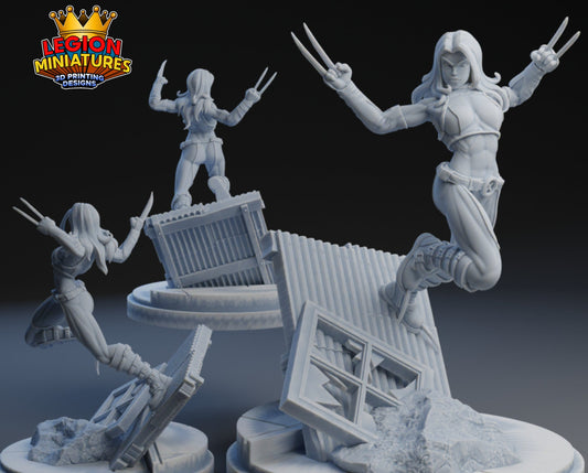 X-23 Fan Art 40mm Miniature (Sculpted by Legion Miniatures)  (Crisis Protocol Proxy/Alternative)