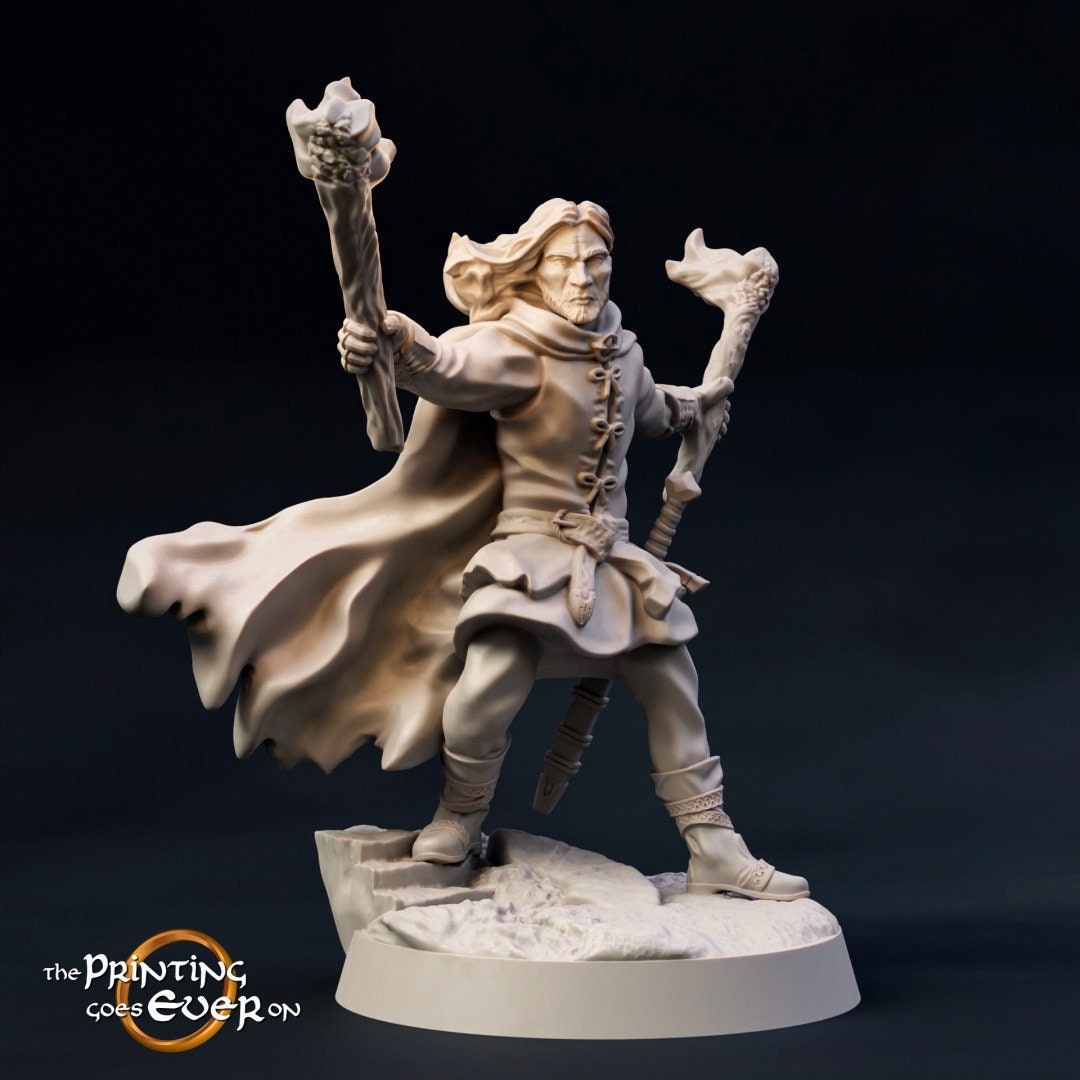 Ranger with Flaming Torches (sculpted by Print Goes Ever On)