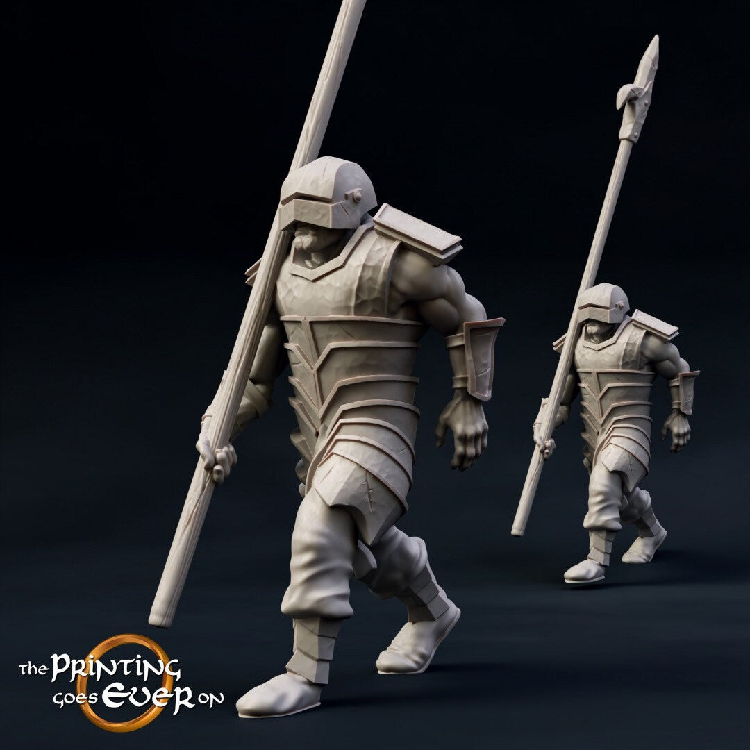 Half-Orc Pikeman (sculpted by Print Goes Ever On)