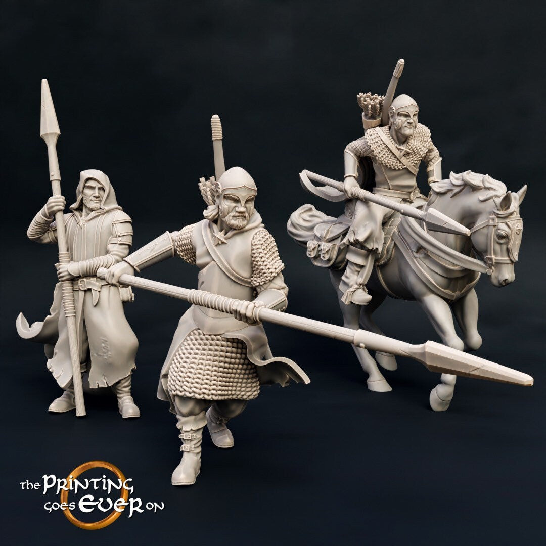 Rangers with Spears - Set of 3 (sculpted by Print Goes Ever On)