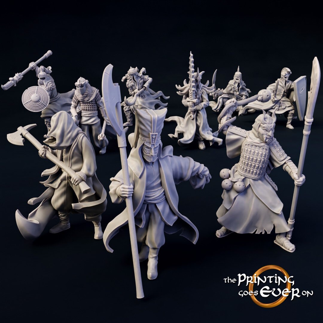 9 Dark Riders - on Foot (sculpted by Print Goes Ever On)