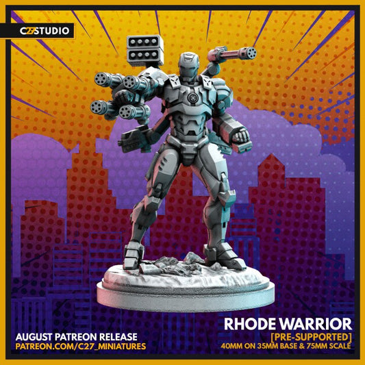 War Machine / Rhode Warrior 40mm miniature (sculpted by C27 collectibles) (Crisis Protocol Proxy/Alternative)