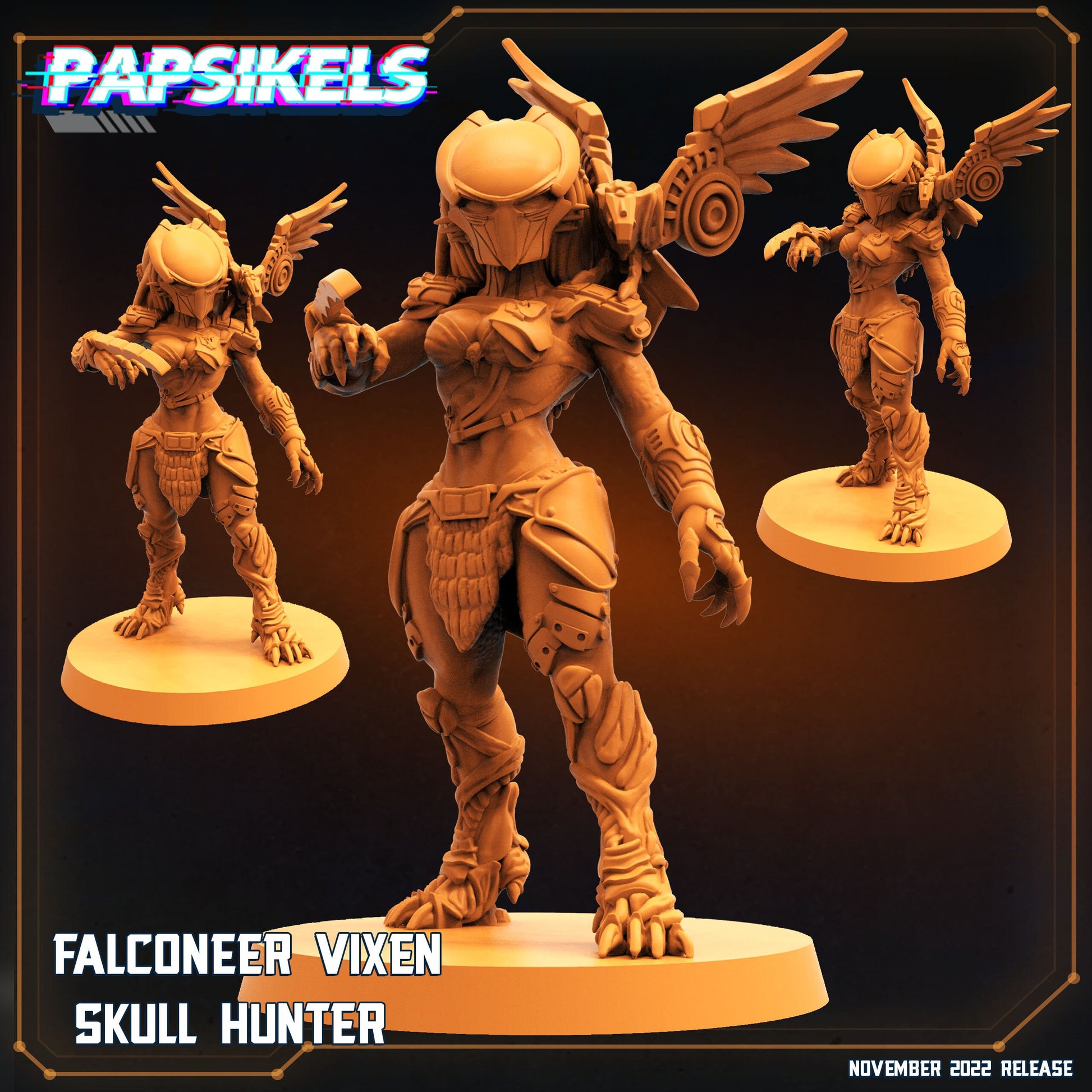 Falconeer Vixen Skull Hunter - Predator Fan Art (sculpted by Papsikels)