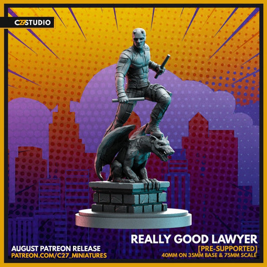 Daredevil / Matt Murdock / Really Good Lawyer 40mm miniature (sculpted by C27 collectibles) (Crisis Protocol Proxy/Alternative)