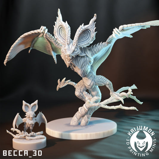 Wyrbat (and baby) (sculpted by Kaijumon)