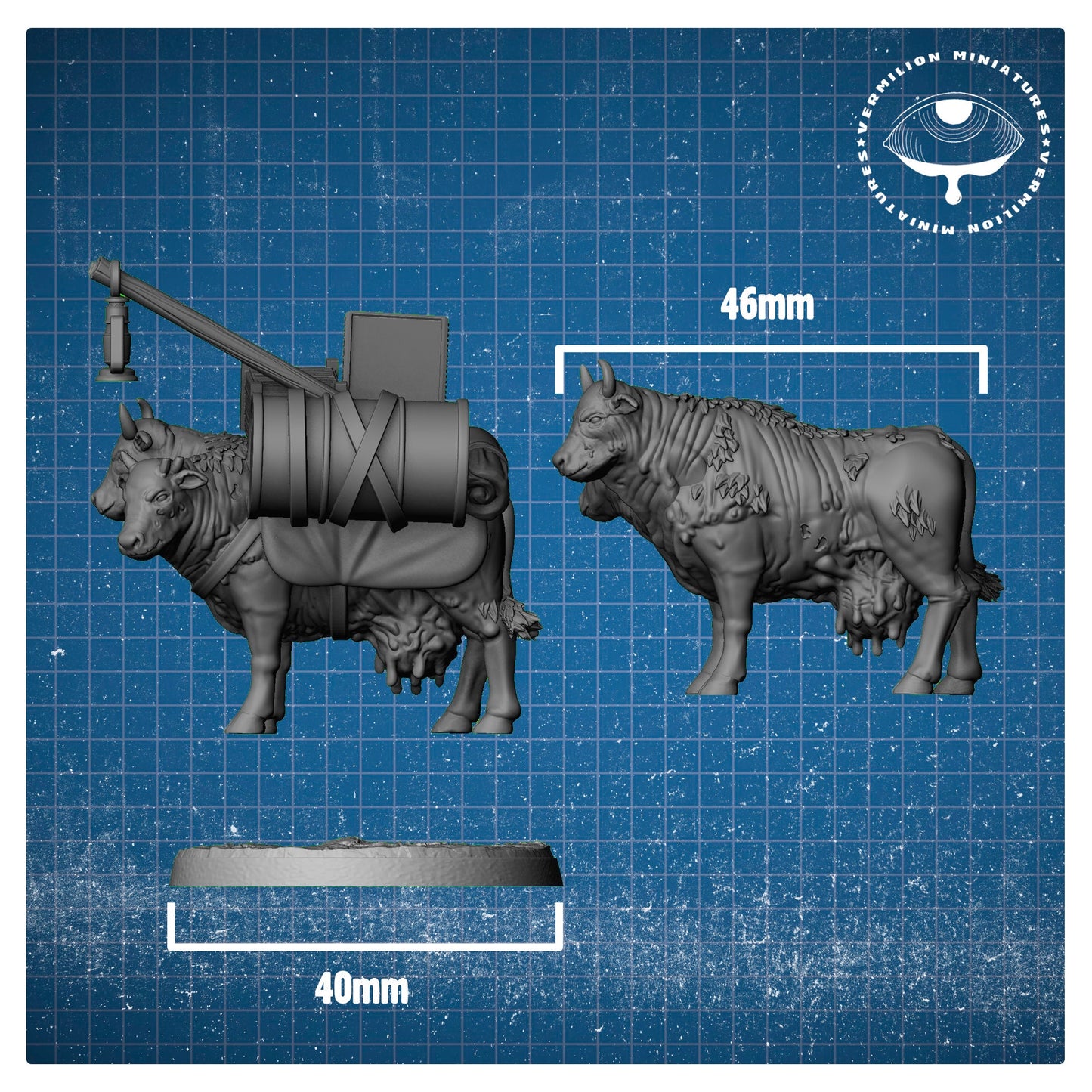 Wastelanders - Atom Cows (set of 2) (Sculpted by Vermillion Miniatures)