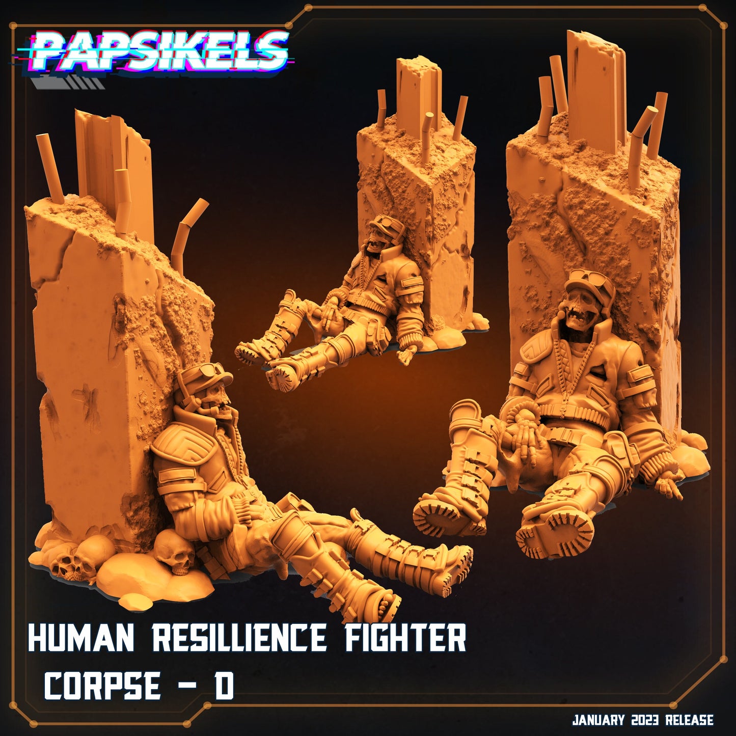 Human Resilience Fighter Corpse D (sculpted by Papsikels)