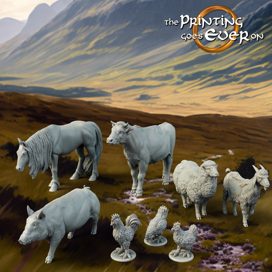 Farm Animals set (sculpted by Print Goes Ever On)