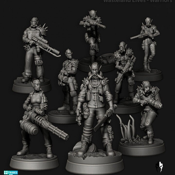Wasteland Elves - Warriors - Set of 8 (Sculpted by Edge Miniatures)