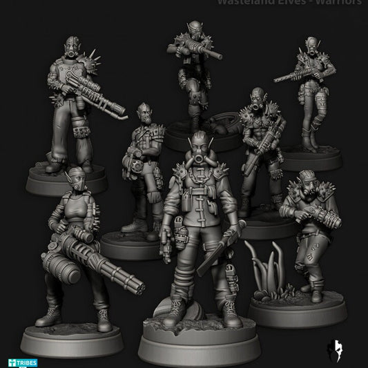 Wasteland Elves - Warriors - Set of 8 (Sculpted by Edge Miniatures)