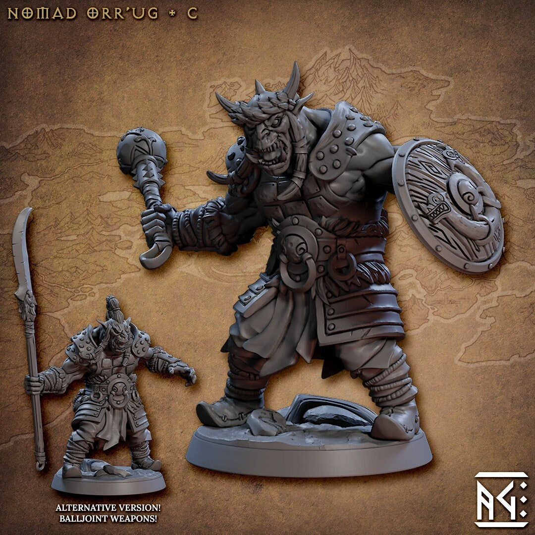 Nomad Orr'ug C - Nomad Orr'ugs (30mm base) (sculpted by Artisans Guild)