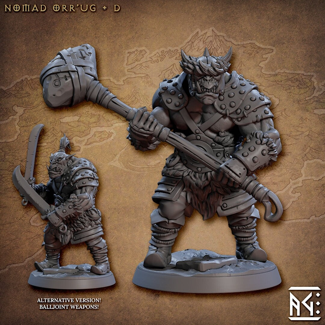 Nomad Orr'ug D - Nomad Orr'ugs (30mm base) (sculpted by Artisans Guild)