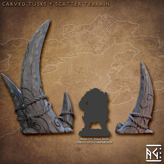 Carved Tusks - Nomad Orr'ugs (sculpted by Artisans Guild)