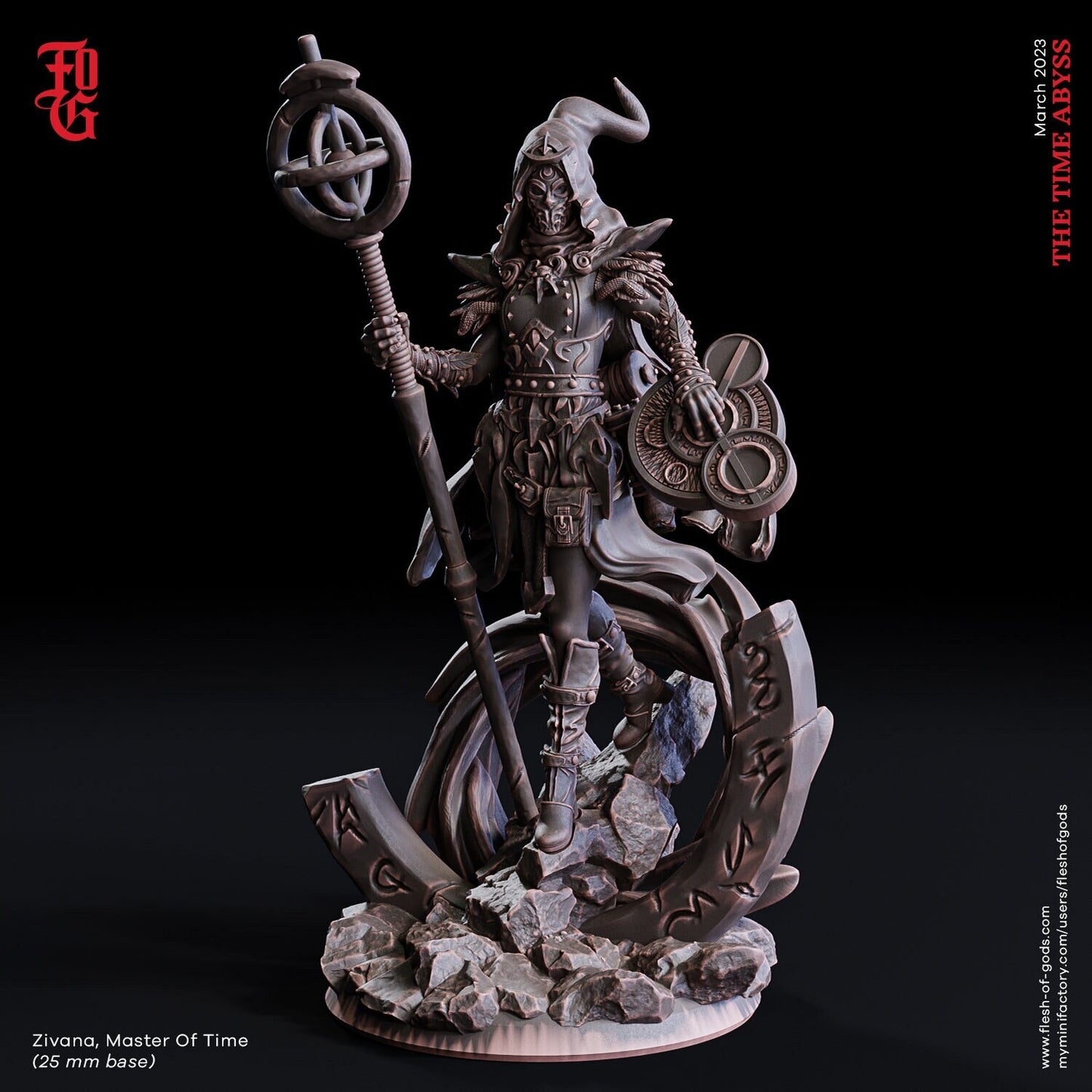 Zivana, Master of Time - The Time Abyss (sculpted by Flesh of Gods miniatures)