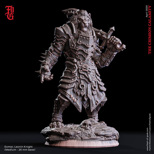 Eomar, Leonin Knight - The Crimson Calamity (sculpted by Flesh of Gods miniatures)