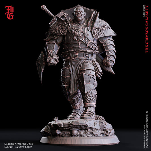 Dragon-Armoured Ogre - The Crimson Calamity (sculpted by Flesh of Gods miniatures)