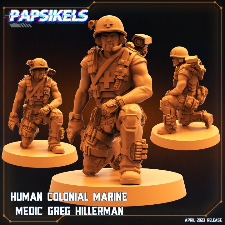 Human Colonial Marine Medic - Greg Hillerman (sculpted by Papsikels)