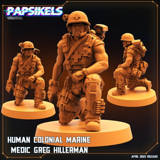 Human Colonial Marine Medic - Greg Hillerman (sculpted by Papsikels)