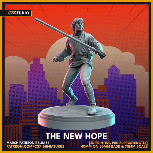 Luke Skywalker / A New Hope 40mm miniature (Fan Art sculpted by C27 collectibles) (Crisis Protocol Proxy/Alternative)