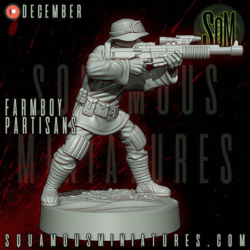 Farmboy Partisans - set of 7 (Sculpted by Squamous Miniatures)