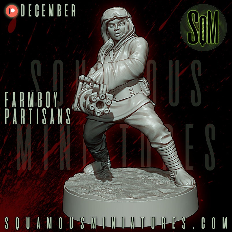 Farmboy Partisans - set of 7 (Sculpted by Squamous Miniatures)