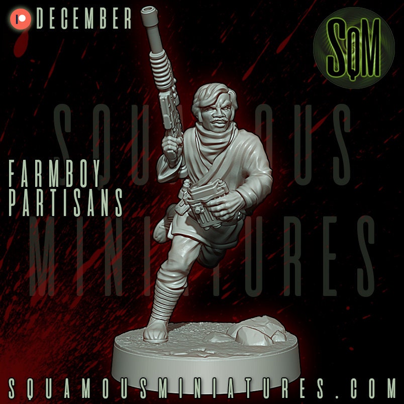 Farmboy Partisans - set of 7 (Sculpted by Squamous Miniatures)