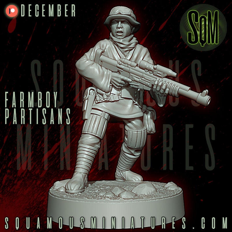 Farmboy Partisans - set of 7 (Sculpted by Squamous Miniatures)