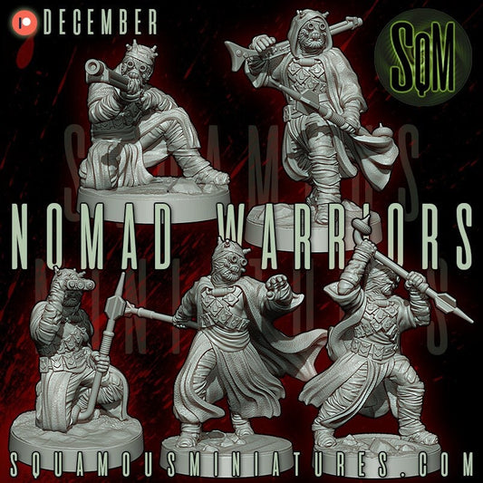 Nomad Warriors - set of 5 (Sculpted by Squamous Miniatures)