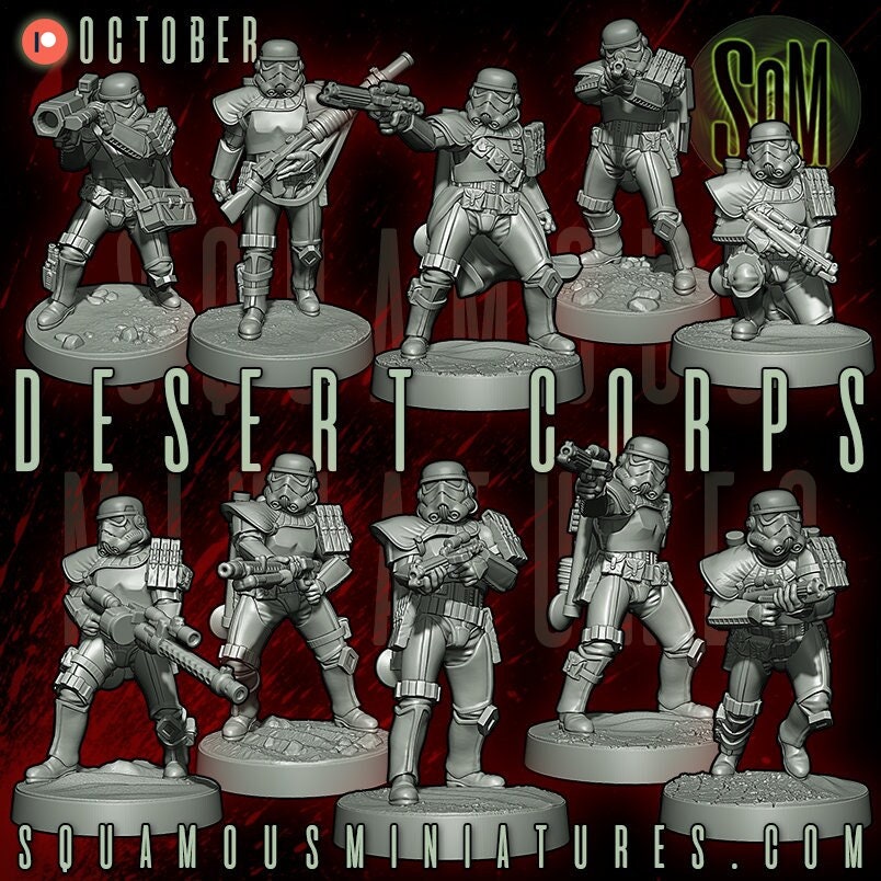 Desert Corps - Set of 9 (Sculpted by Squamous Miniatures)