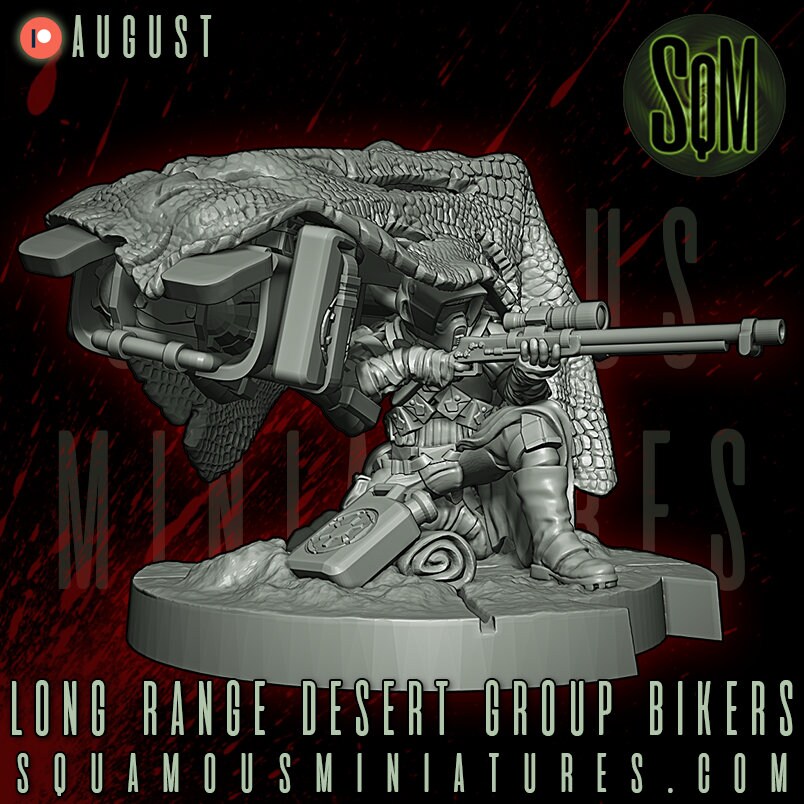 Long Range Desert Group Bikers (2) (Diorama) (Sculpted by Squamous Miniatures)