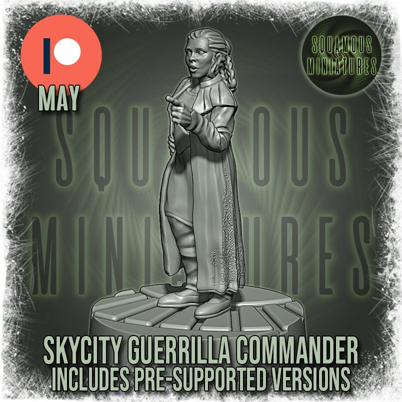 Sky City Guerrilla Commander (pose 2) (Sculpted by Squamous Miniatures)