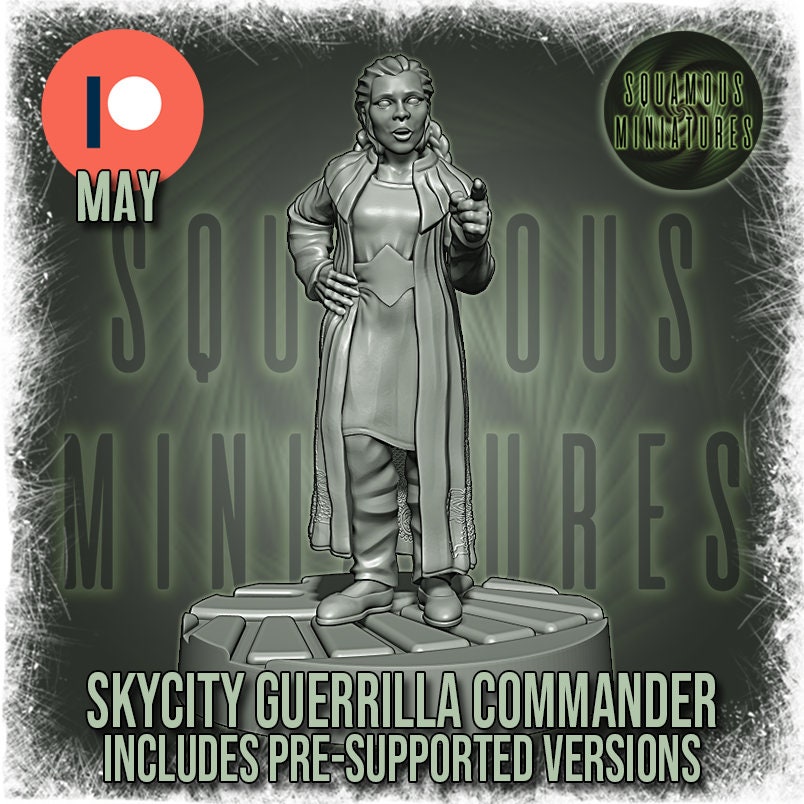 Sky City Guerrilla Commander (pose 2) (Sculpted by Squamous Miniatures)