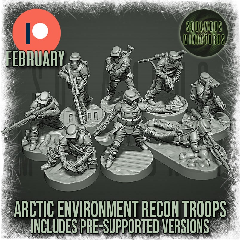 Arctic Environment Recon Troopers - Set of 8 (Sculpted by Squamous Miniatures)