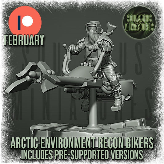 Arctic Environment Recon Biker (1) (Sculpted by Squamous Miniatures)
