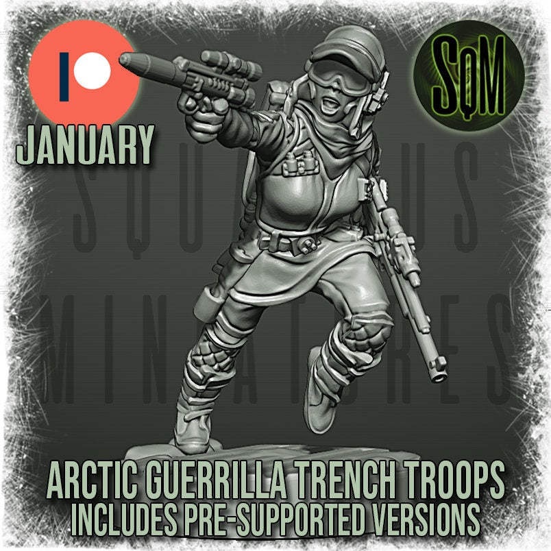 Arctic Guerilla  Trench Troops (female) - Set of 6 (Sculpted by Squamous Miniatures)