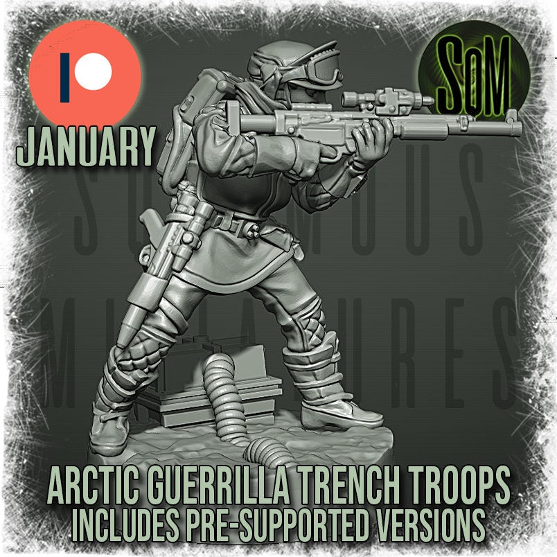 Arctic Guerilla  Trench Troops (female) - Set of 6 (Sculpted by Squamous Miniatures)