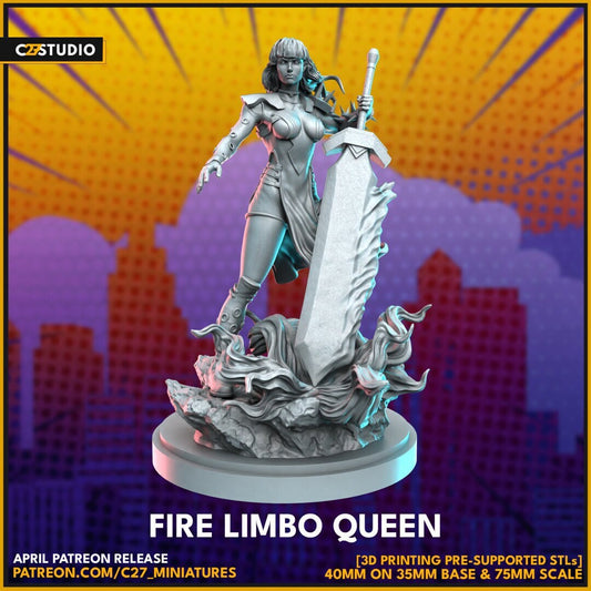 Magik - Phoenix Force / Fire Limbo Queen 40mm miniature (sculpted by C27 collectibles) (Crisis Protocol Proxy/Alternative)