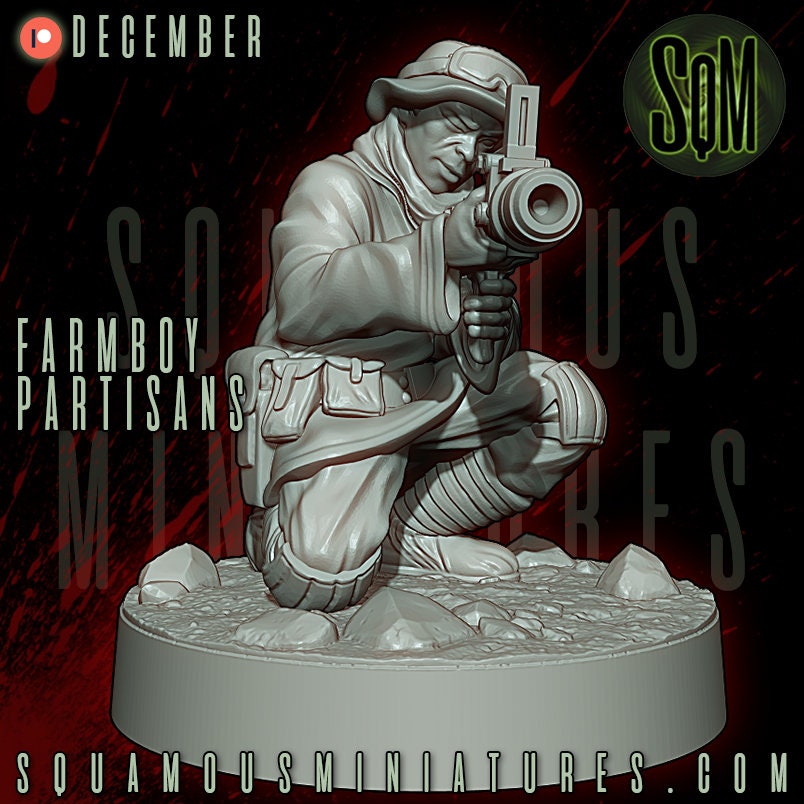 Farmboy Partisans - set of 7 (Sculpted by Squamous Miniatures)